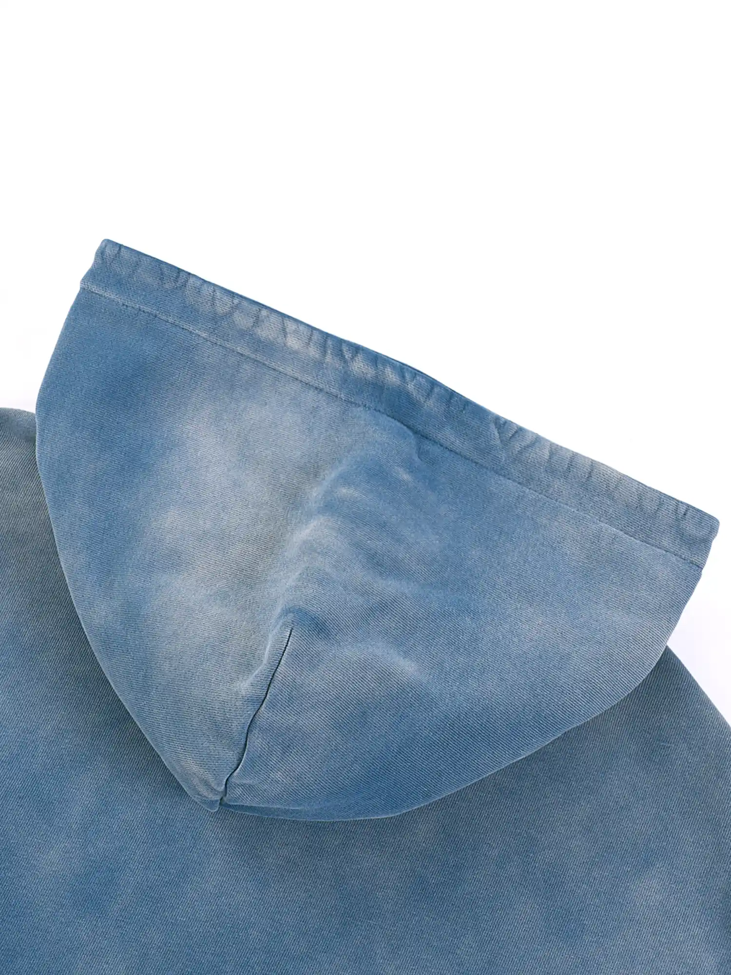 Snow Wash Oversized Blue Hoodie