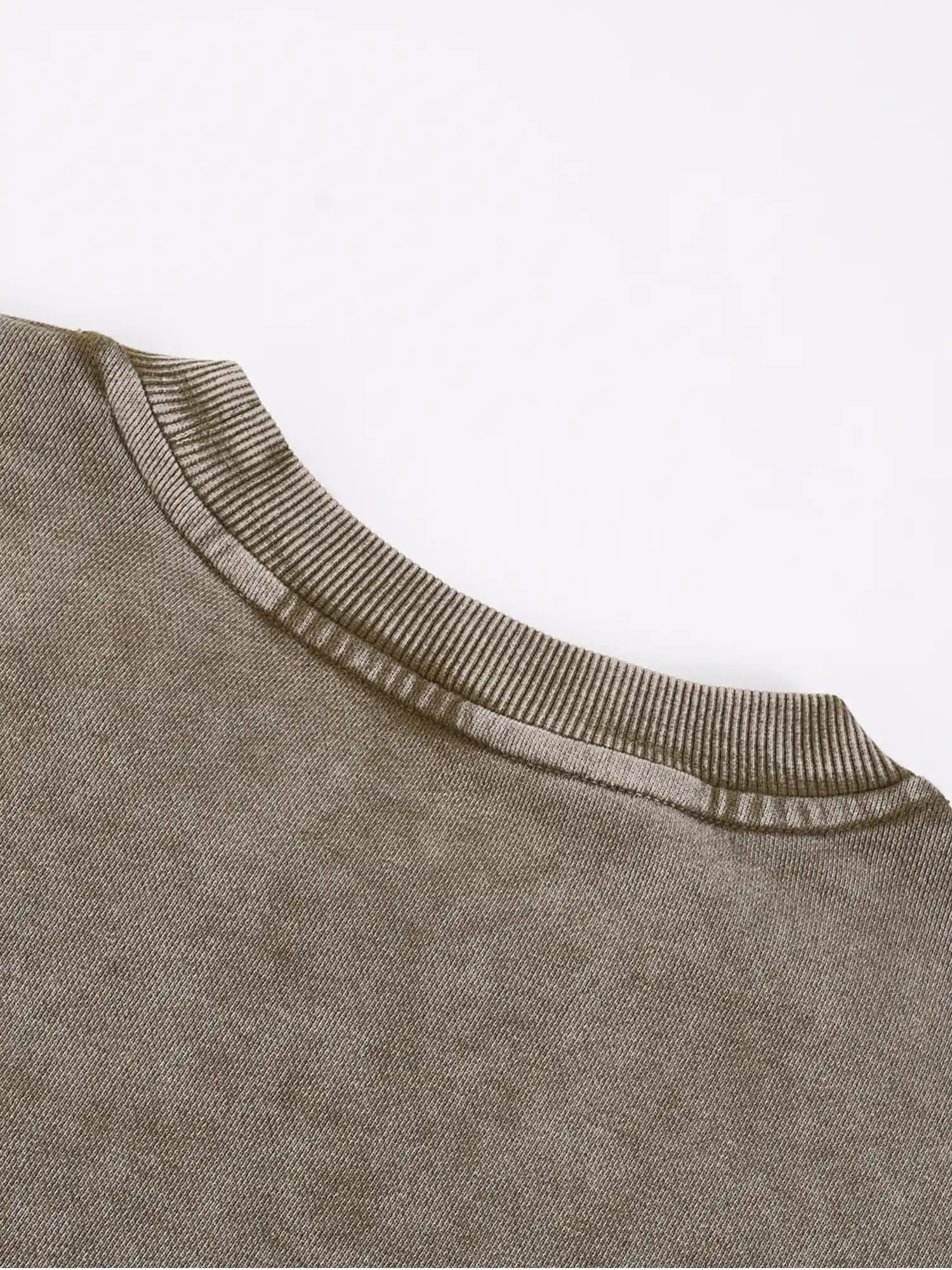 Vintage Distressed Oversized Khaki Crewneck Sweatshirt