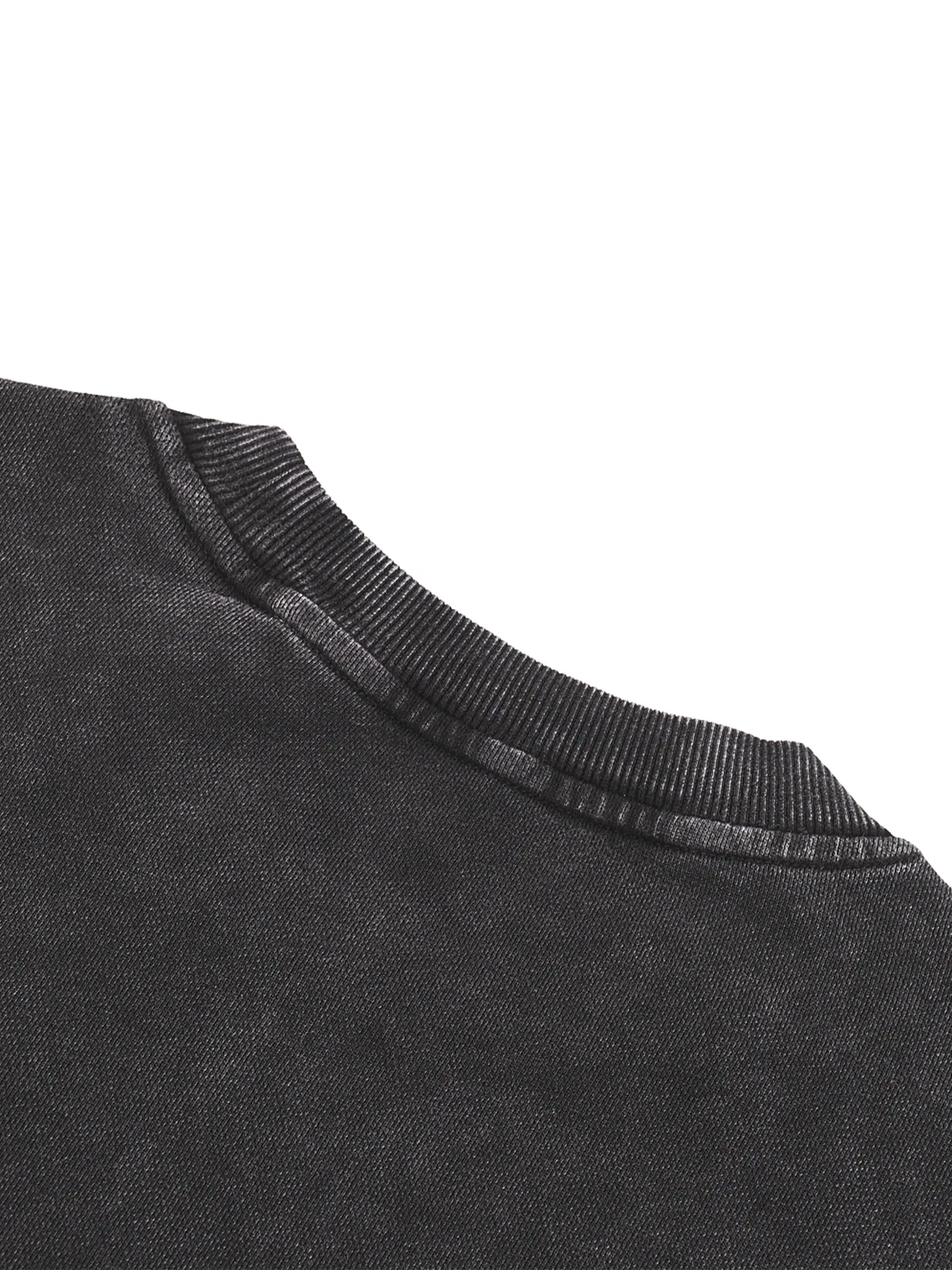 Vintage Distressed Oversized Black Crewneck Sweatshirt