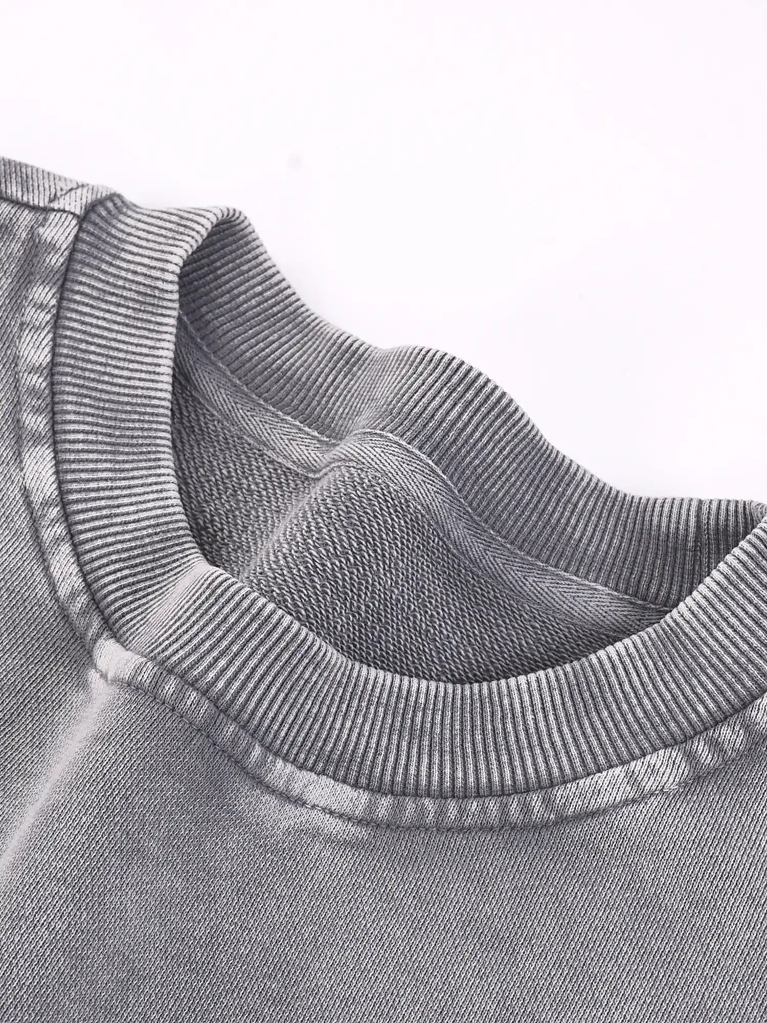 Vintage Distressed Oversized Grey Crewneck Sweatshirt
