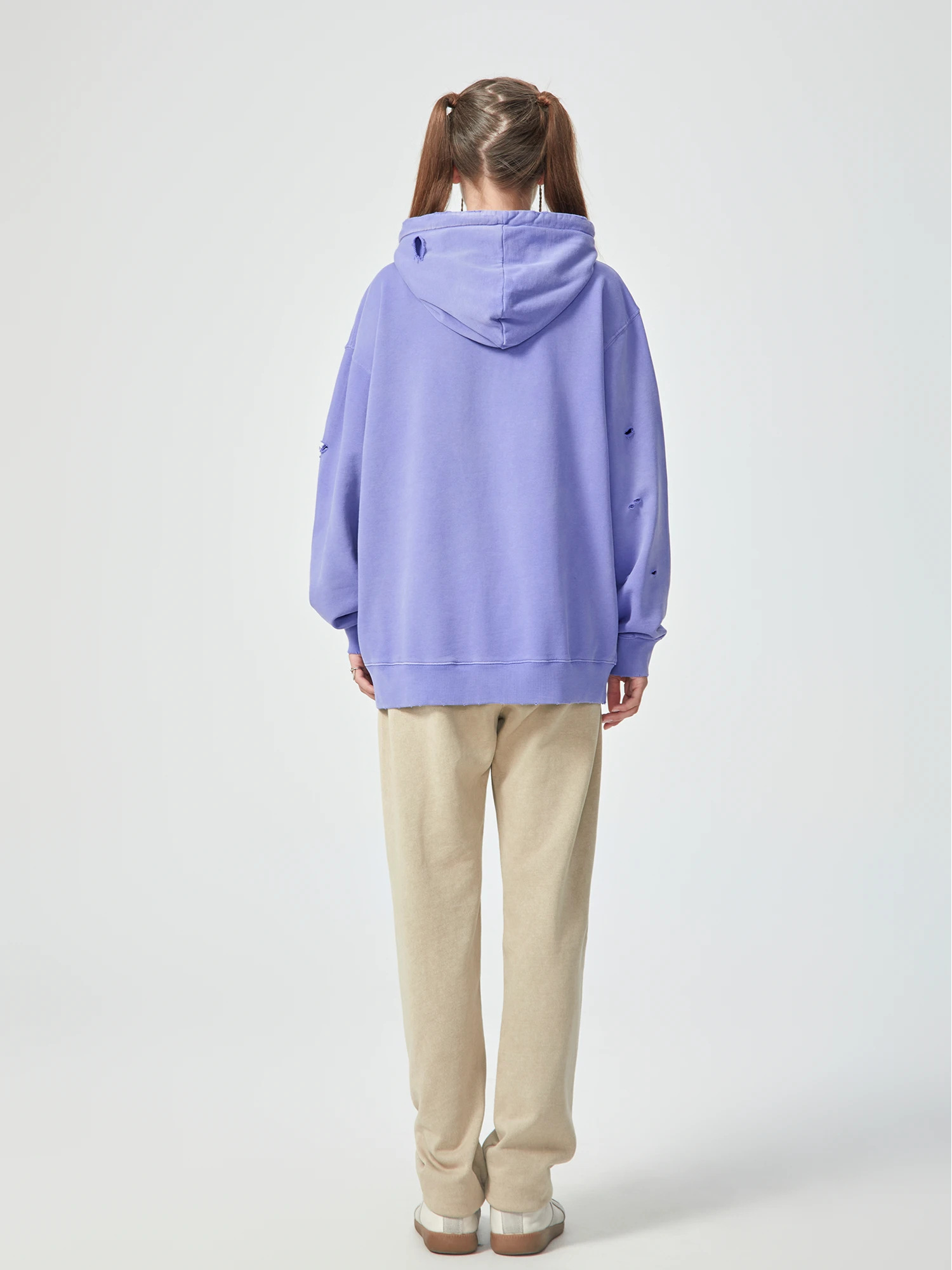Vintage Distressed Oversized Purple Hoodie