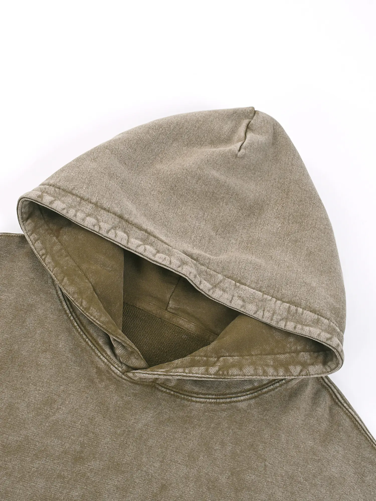 Vintage Washed Oversized Khaki Hoodie