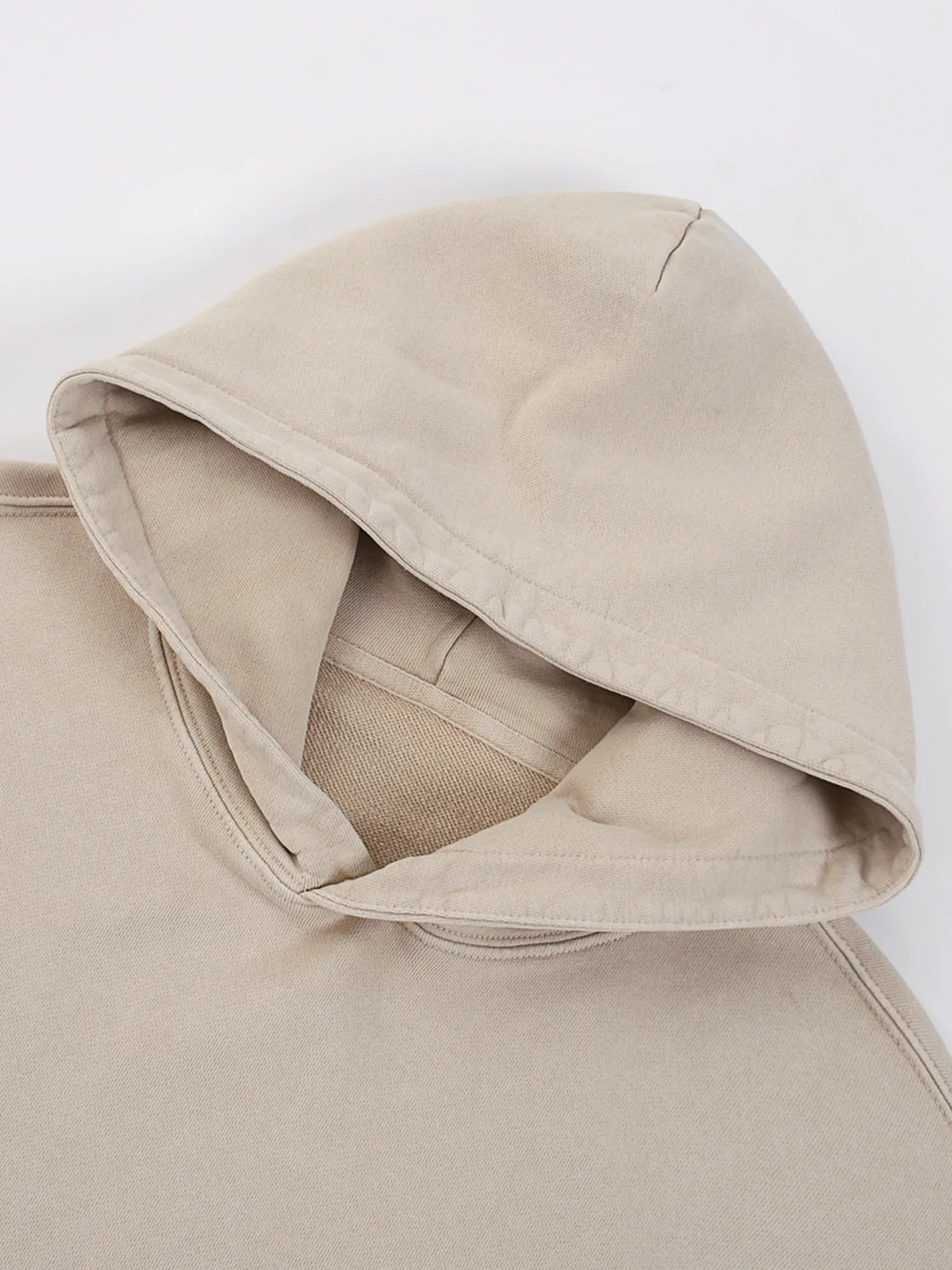 Vintage Washed Oversized Beige Hoodie