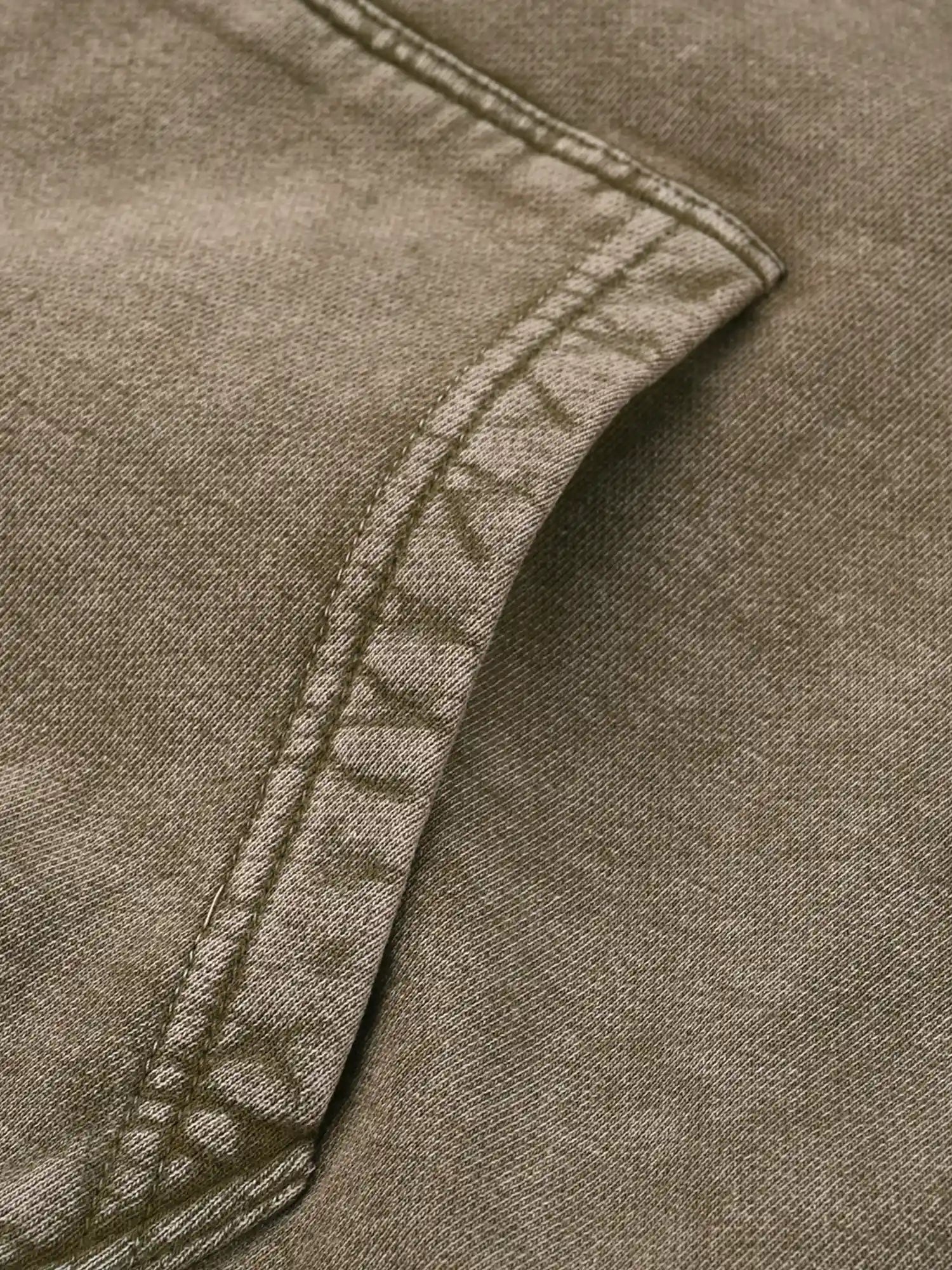Vintage Washed Oversized Khaki Hoodie