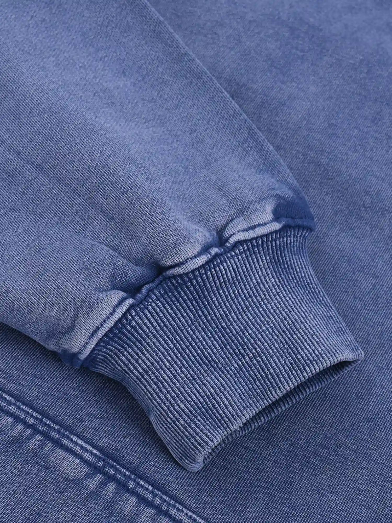 Vintage Washed Oversized Deep Blue Hoodie