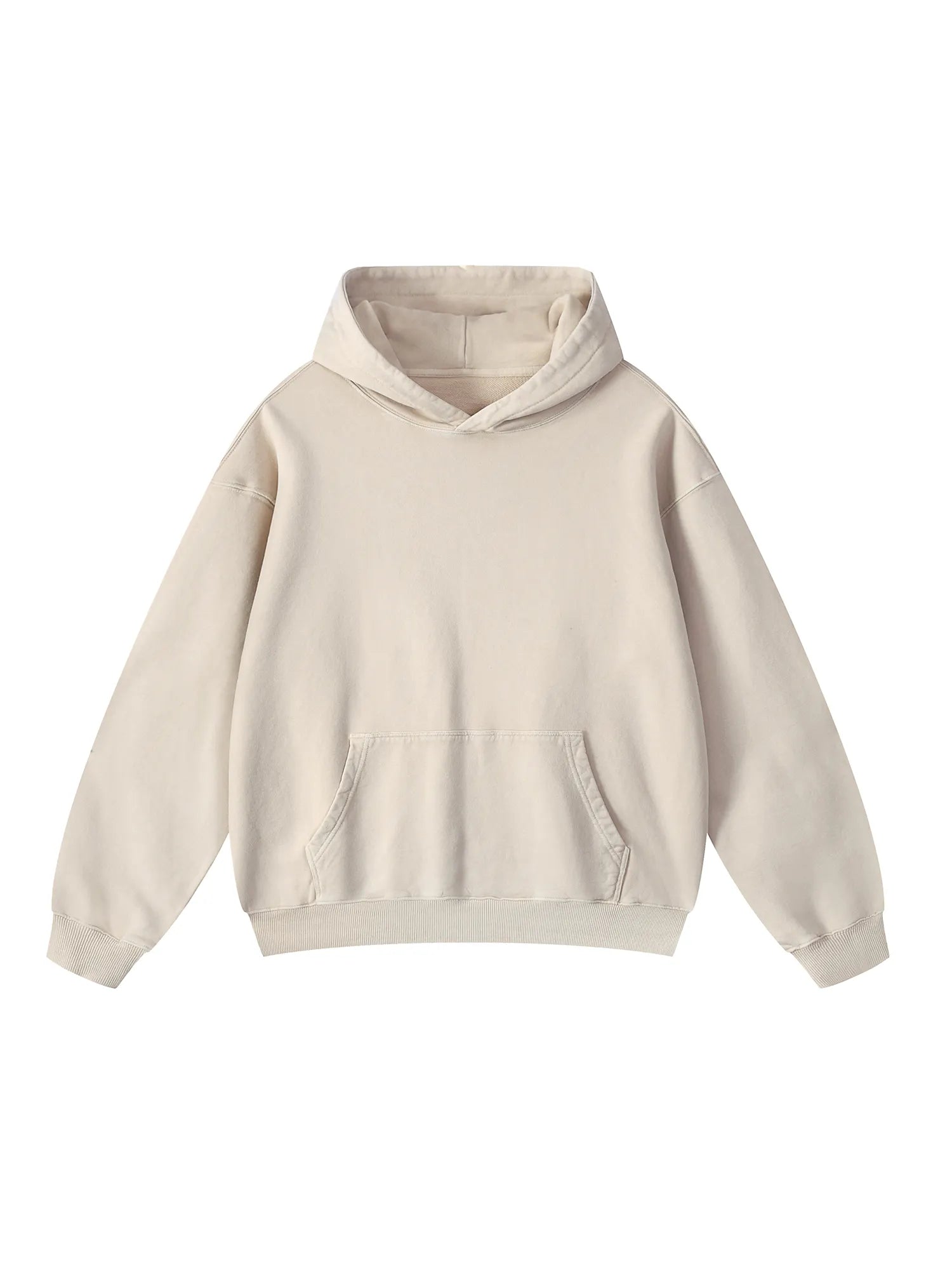 Vintage Washed Oversized Beige Hoodie