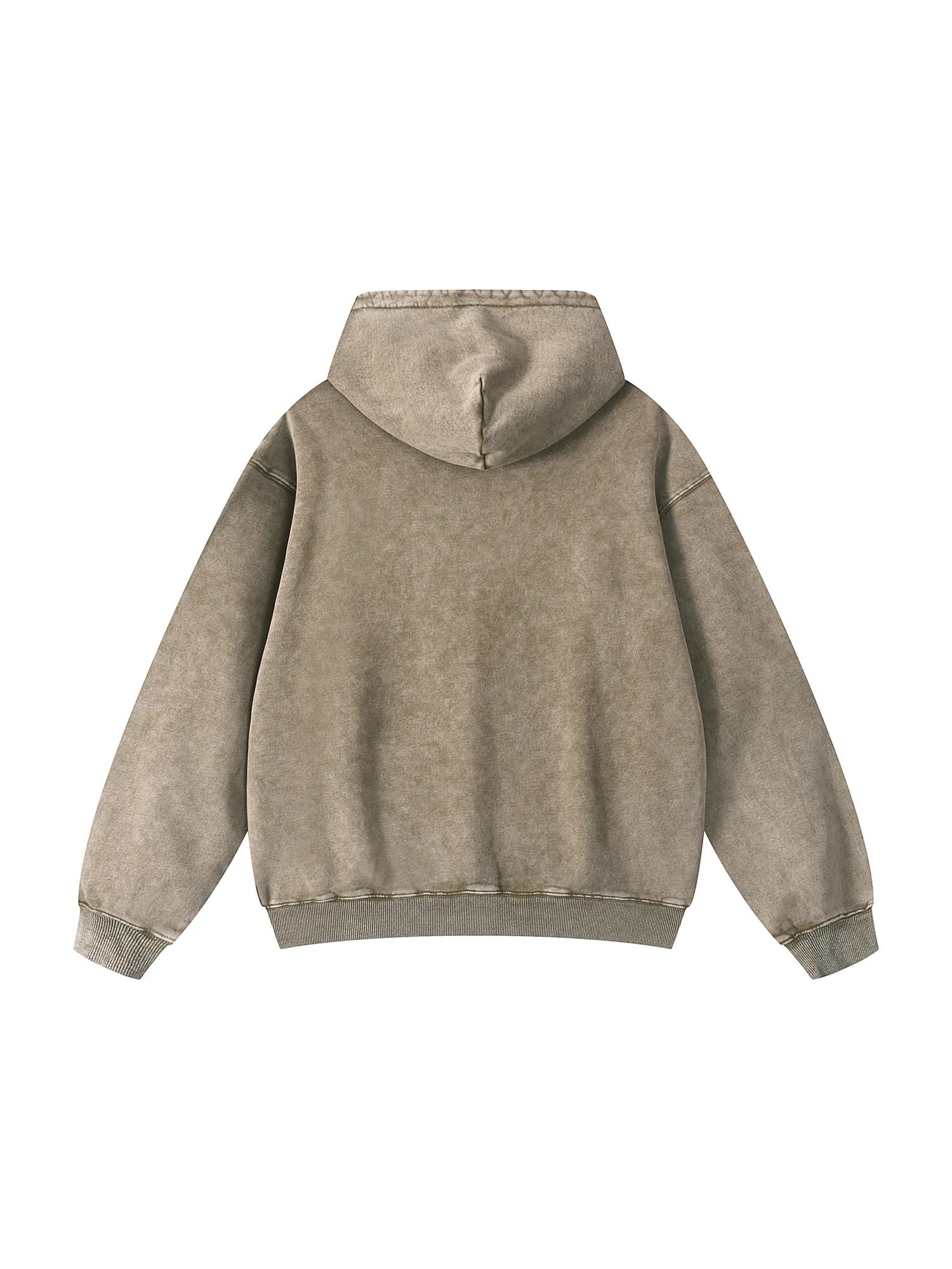 Vintage Washed Oversized Khaki Hoodie