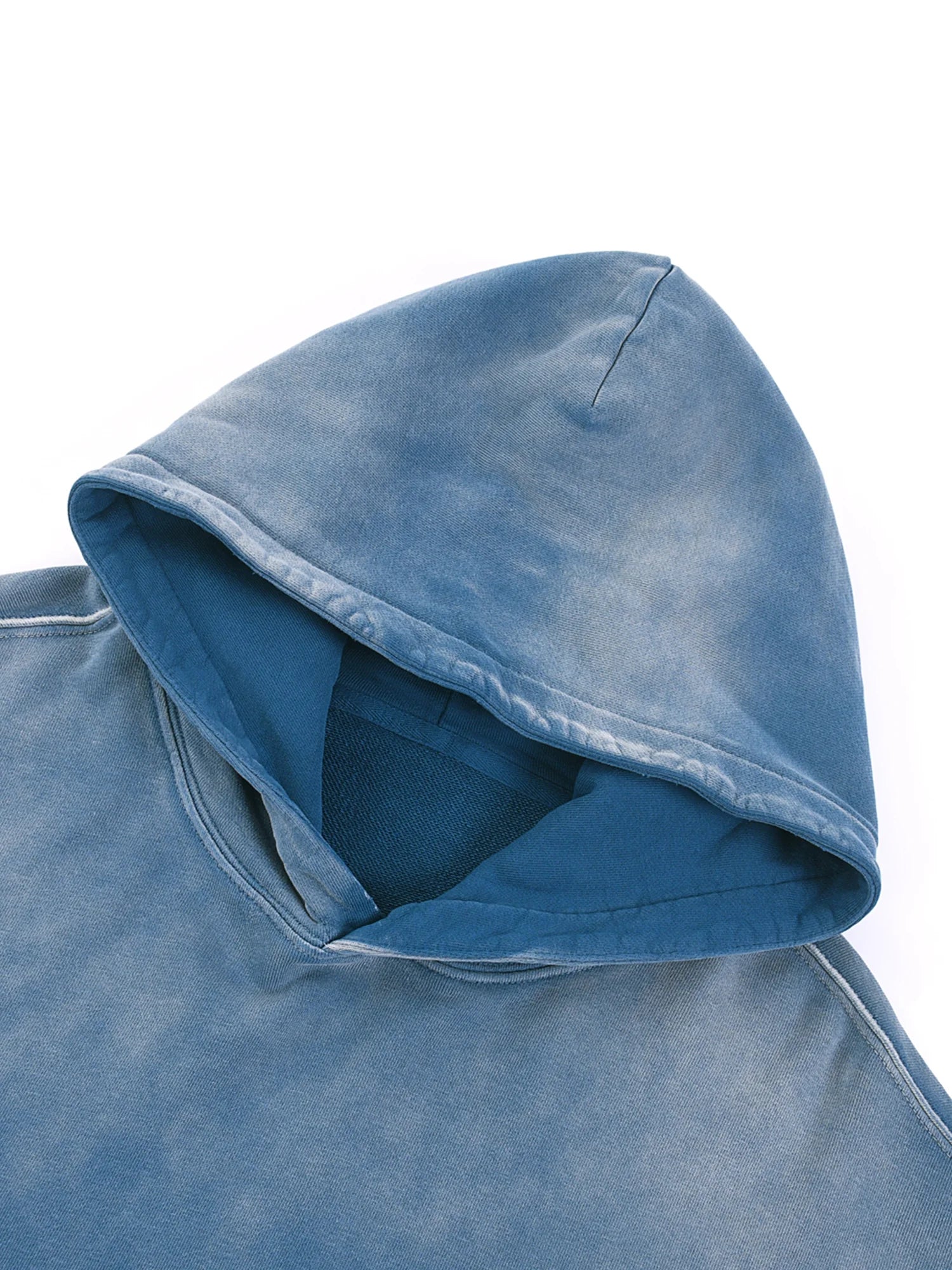 Snow Wash Oversized Blue Hoodie