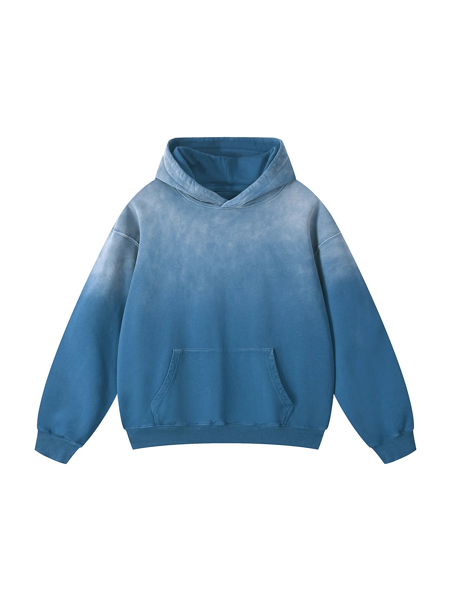 Snow Wash Oversized Blue Hoodie