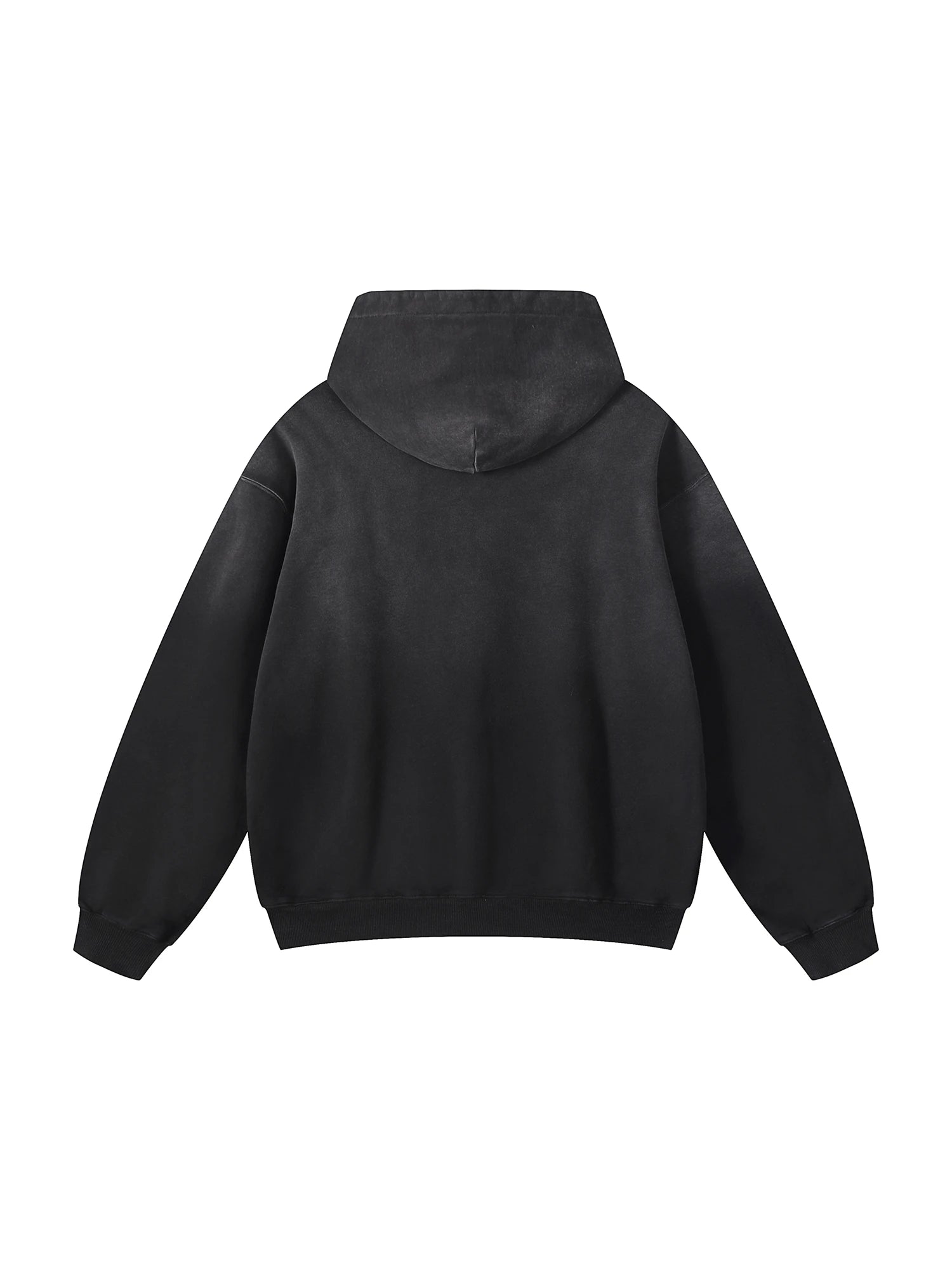 Snow Wash Oversized Black Hoodie