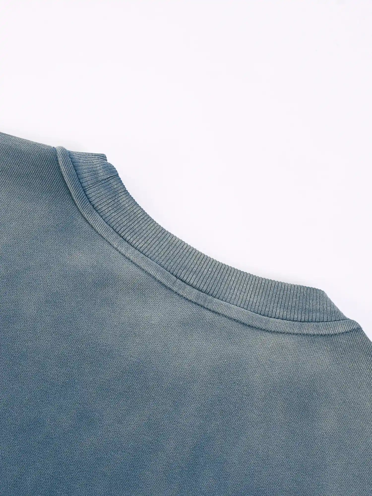 Snow Wash Oversized Blue Crewneck Sweatshirt