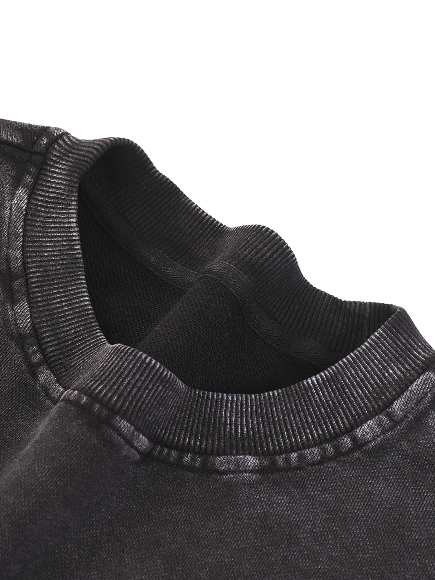 Vintage Distressed Oversized Black Crewneck Sweatshirt