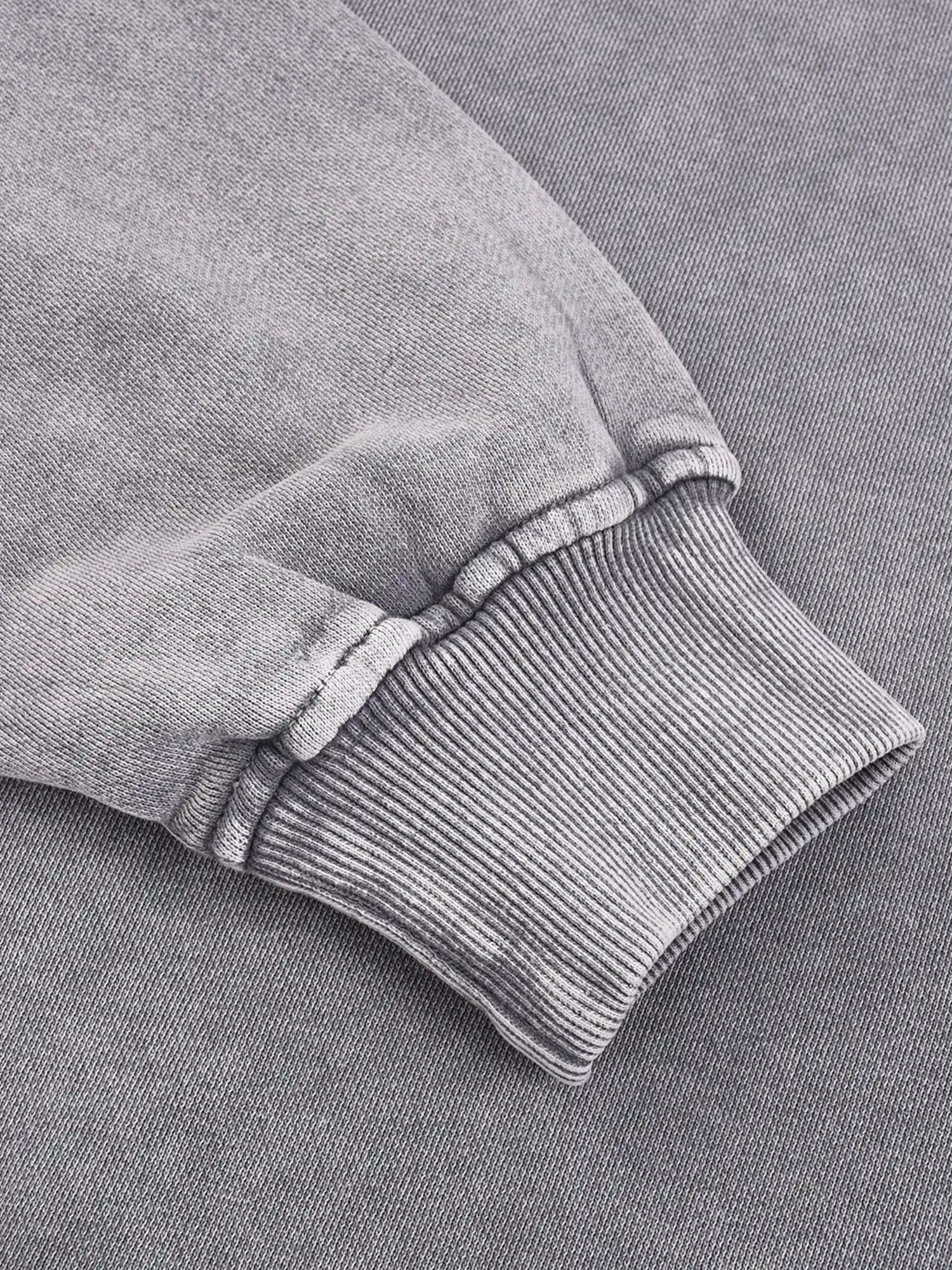 Vintage Distressed Oversized Grey Crewneck Sweatshirt