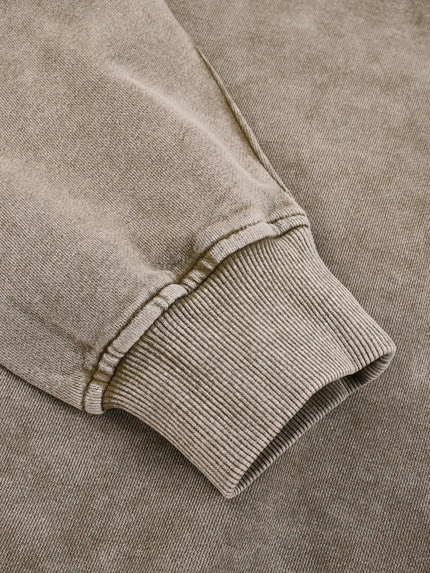 Vintage Distressed Oversized Khaki Crewneck Sweatshirt