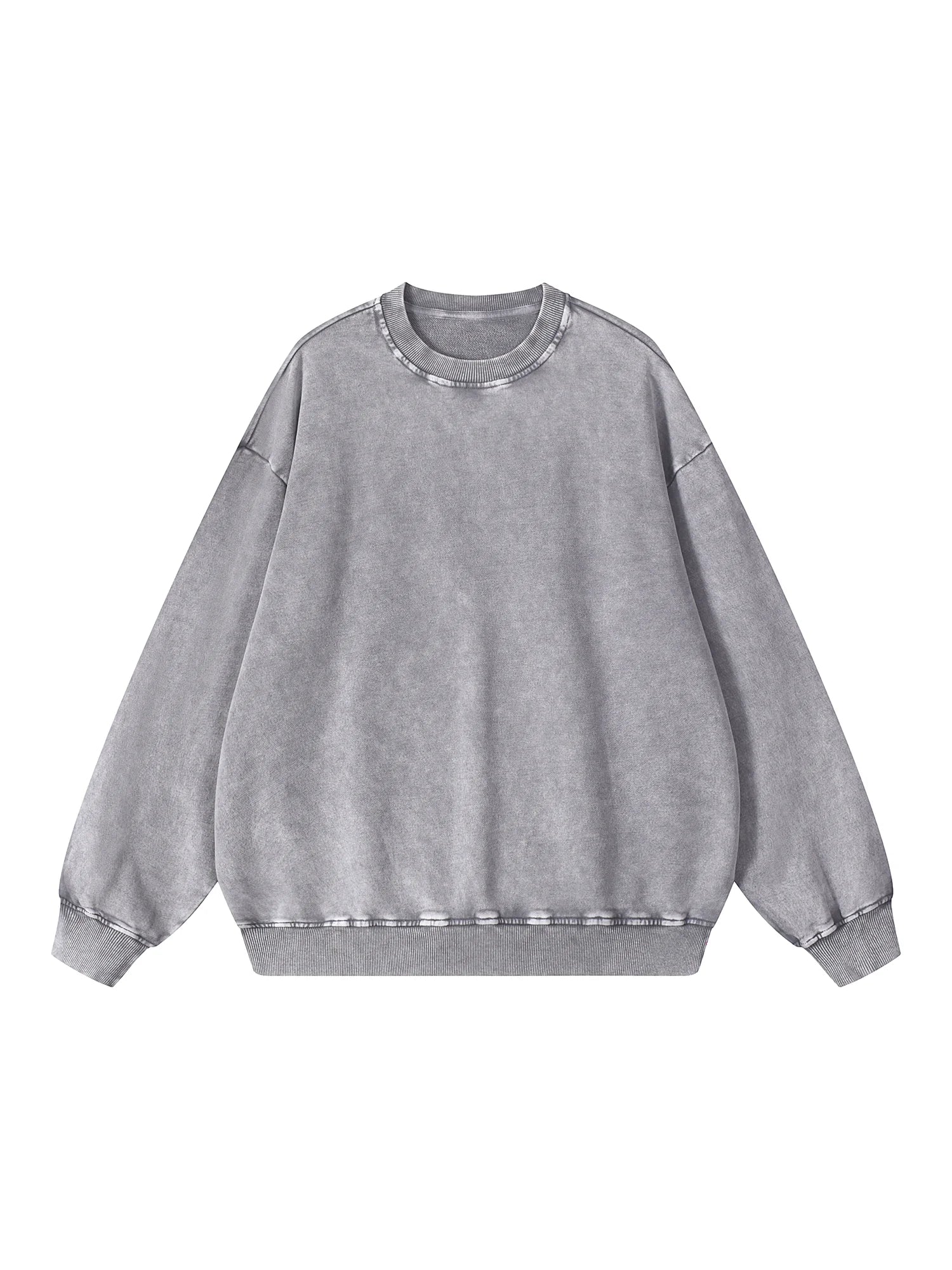 Vintage Distressed Oversized Grey Crewneck Sweatshirt