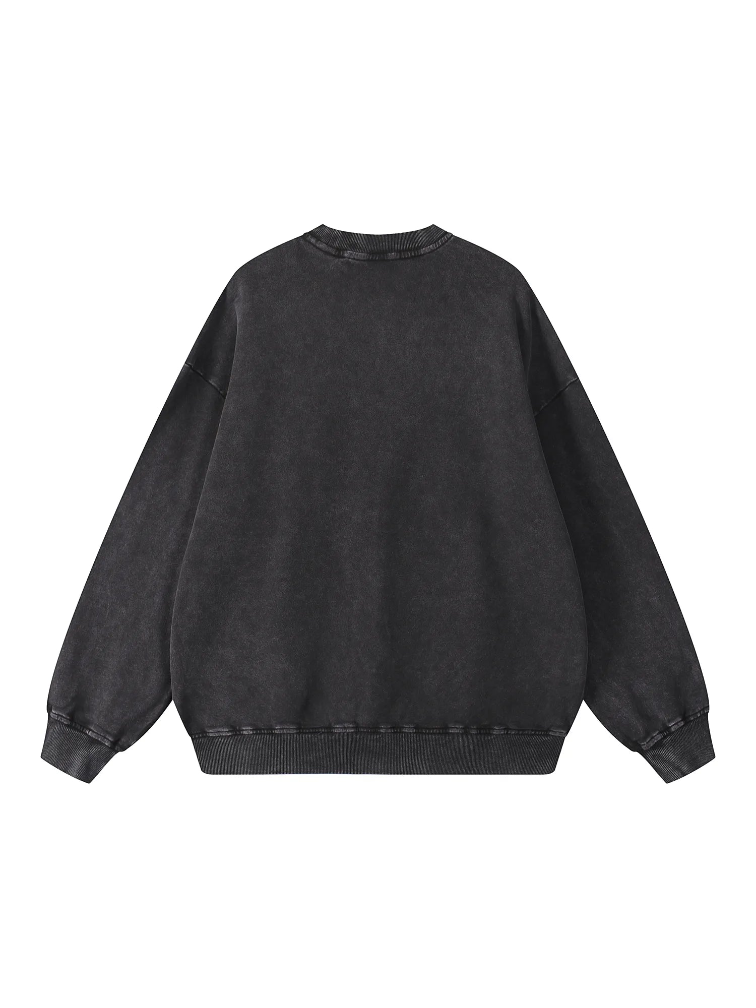 Vintage Distressed Oversized Black Crewneck Sweatshirt