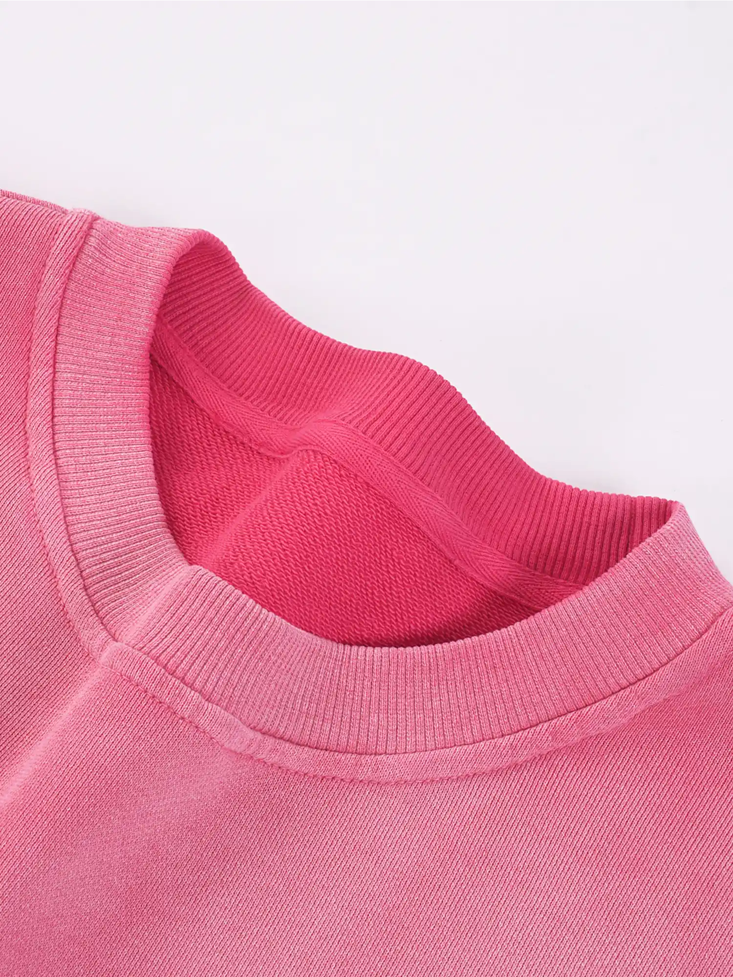 Snow Wash Oversized Pink Crewneck Sweatshirt