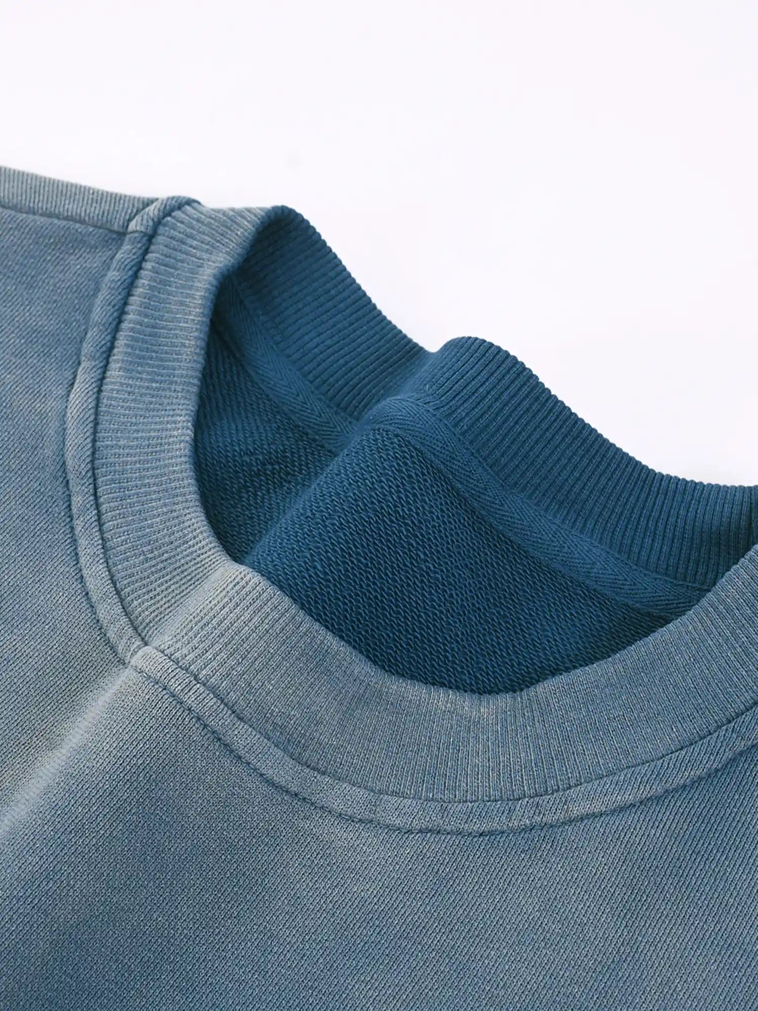 Snow Wash Oversized Blue Crewneck Sweatshirt