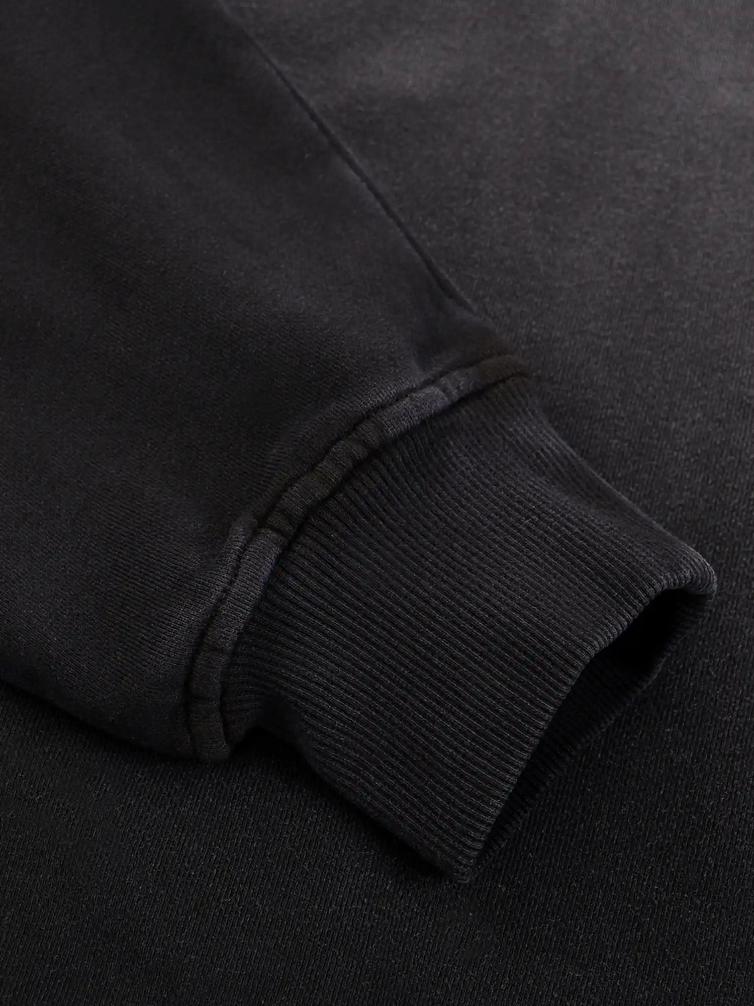 Snow Wash Oversized Black Crewneck Sweatshirt