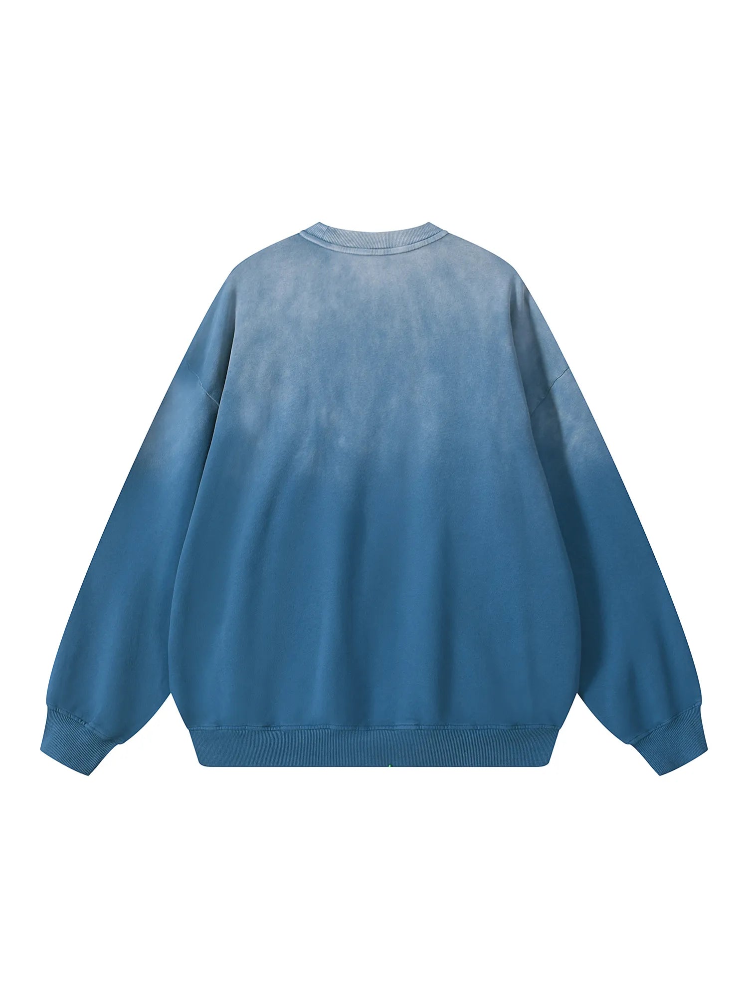 Snow Wash Oversized Blue Crewneck Sweatshirt