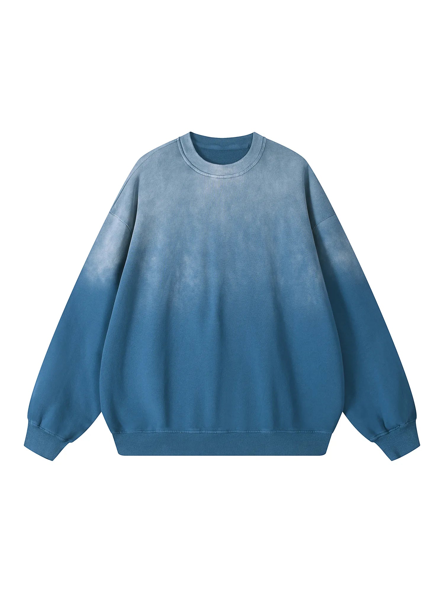 Snow Wash Oversized Blue Crewneck Sweatshirt