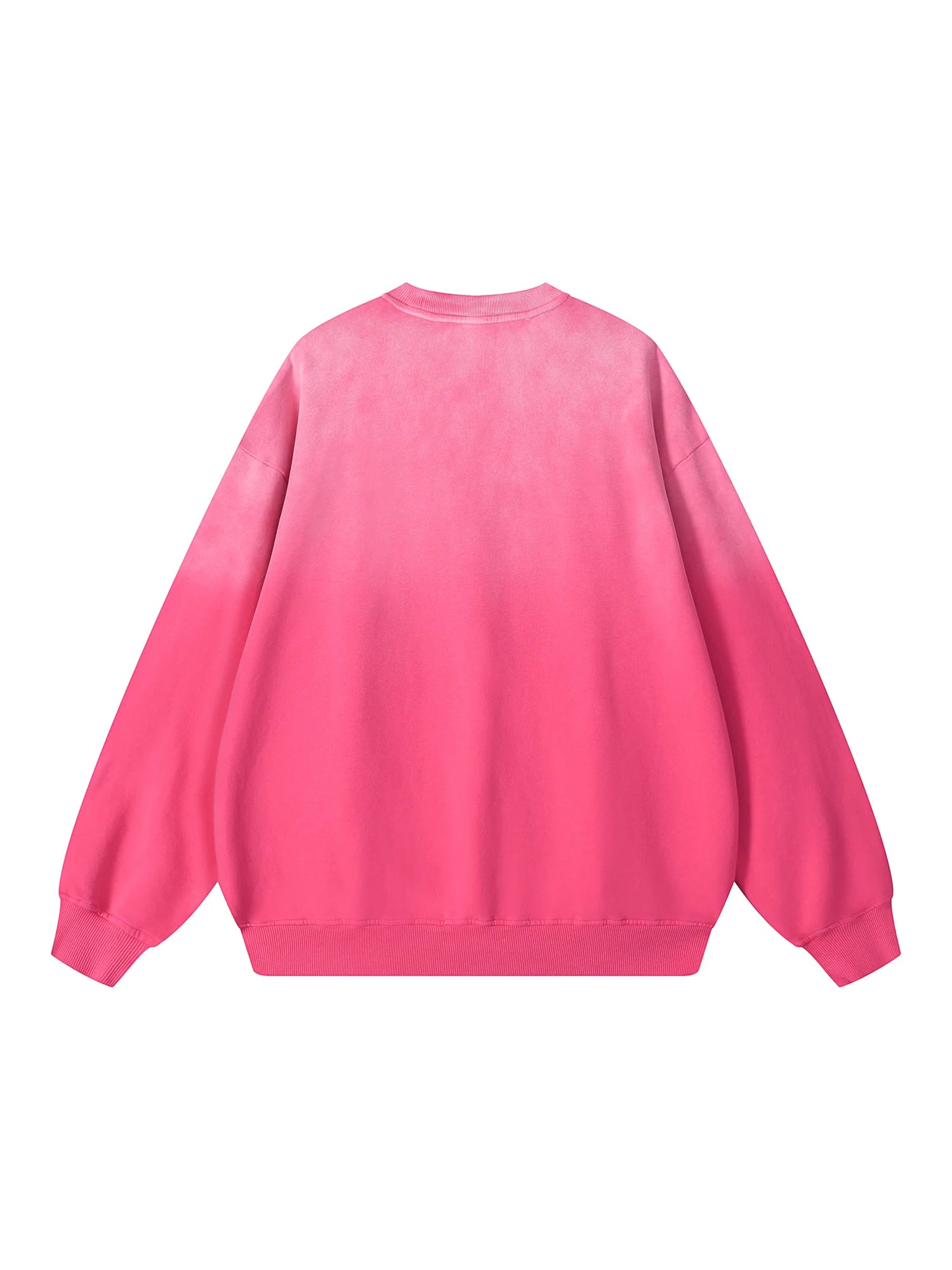 Snow Wash Oversized Pink Crewneck Sweatshirt