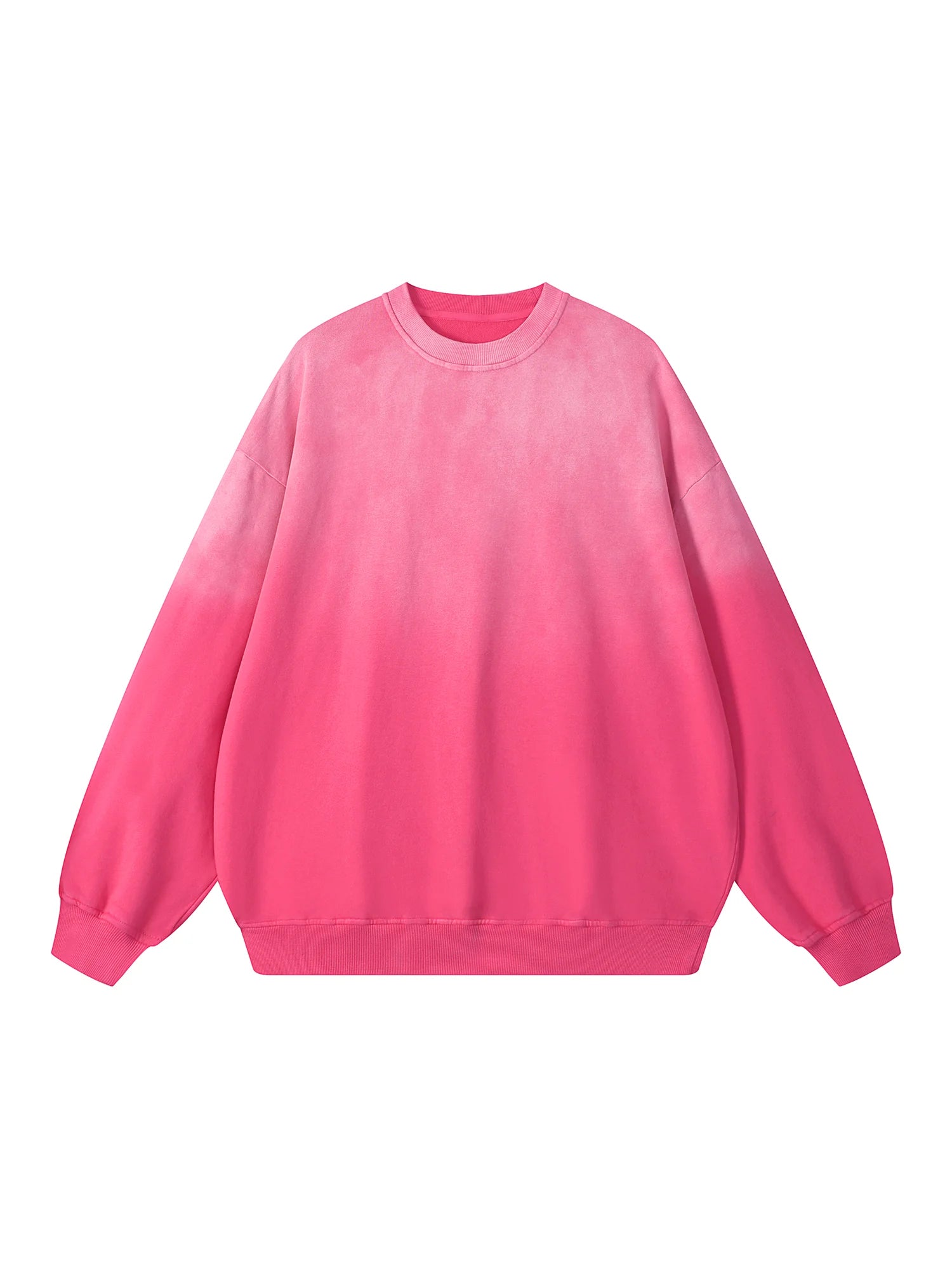 Snow Wash Oversized Pink Crewneck Sweatshirt